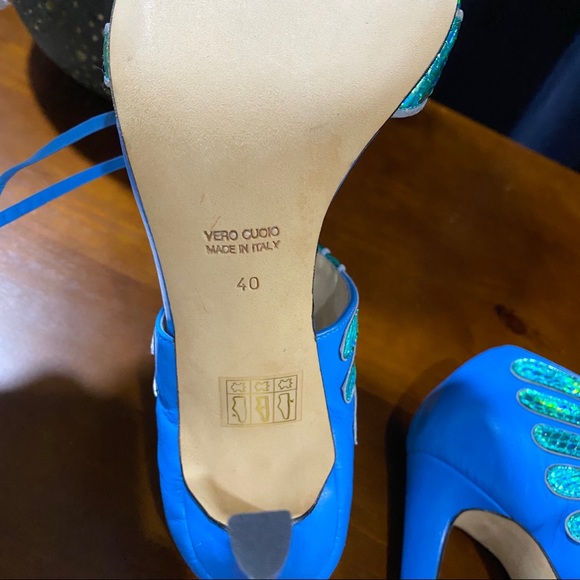 HP!🎉NWOT Chrissie Morris Genuine Stingray Heels sz 40 - Picture 10 of 10